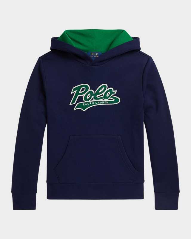 Boy's Seasonal Fleece Knit Logo Hoodie, Size S-XL